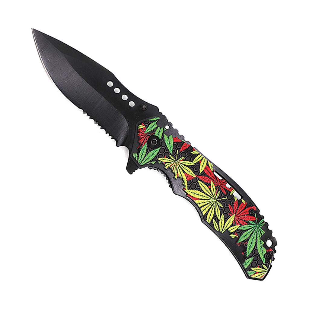 Leaf Spectrum Quick-Deploy Spring Assisted Knife - Black Aluminum ...